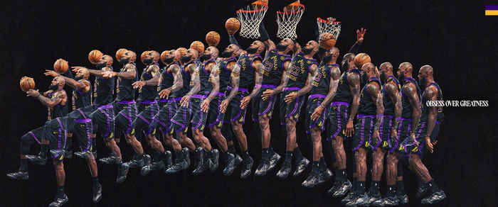 湖人官方发布詹姆斯扣篮特效图引爆社交媒体